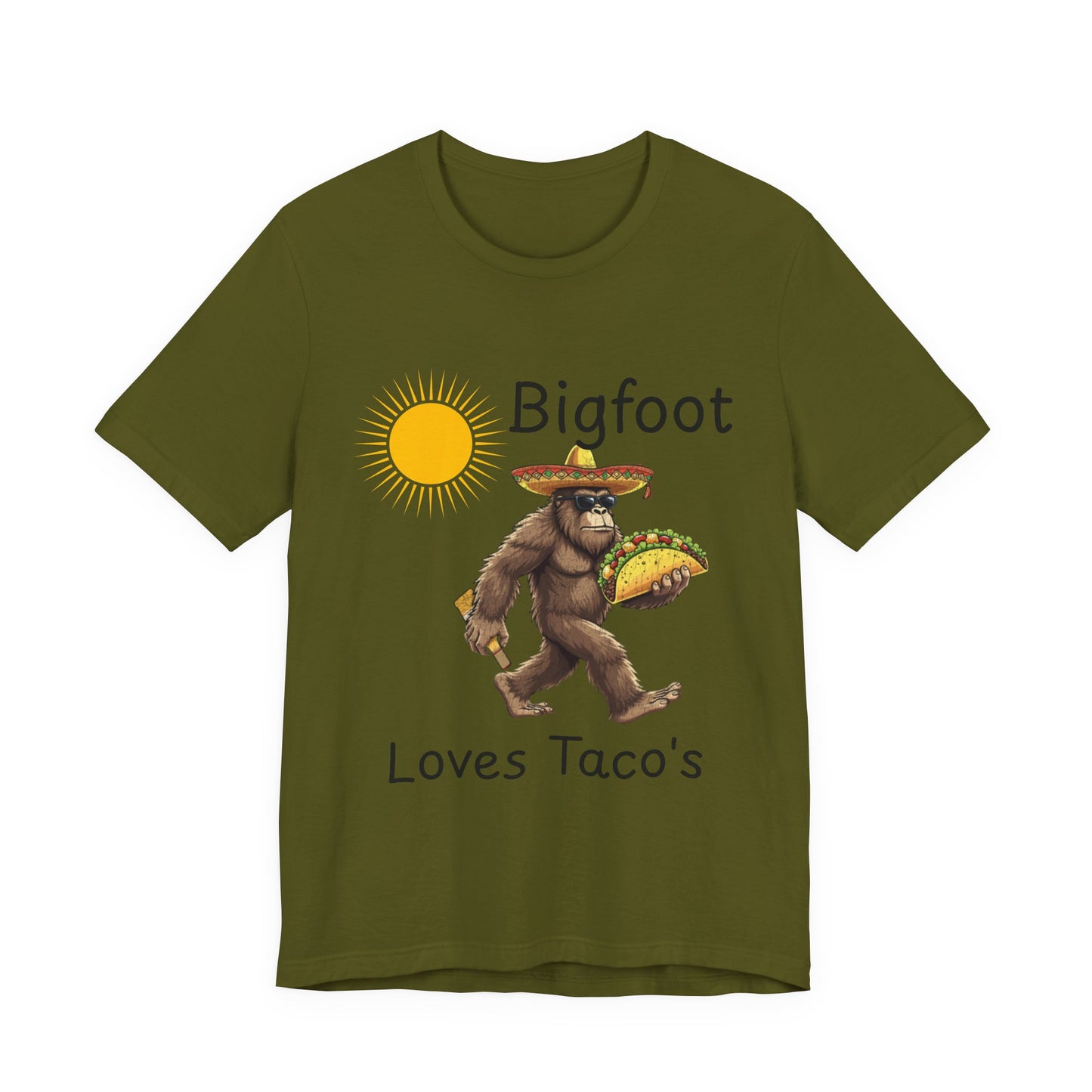 Bigfoot Loves Tacos T-Shirt — Funny Sasquatch Taco Tee