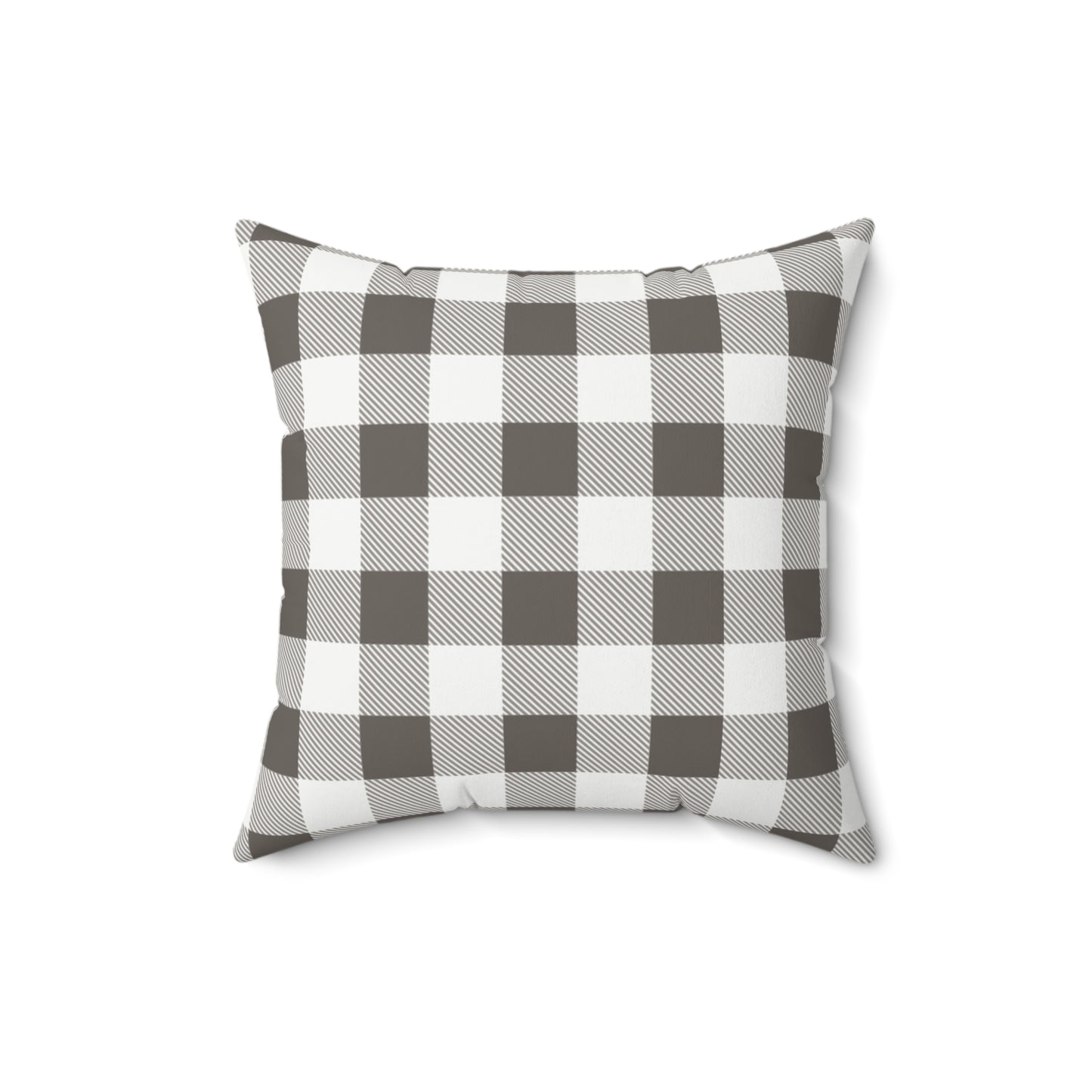 Buffalo Check Throw Pillow — Neutral Gray Plaid Decorative Cushion