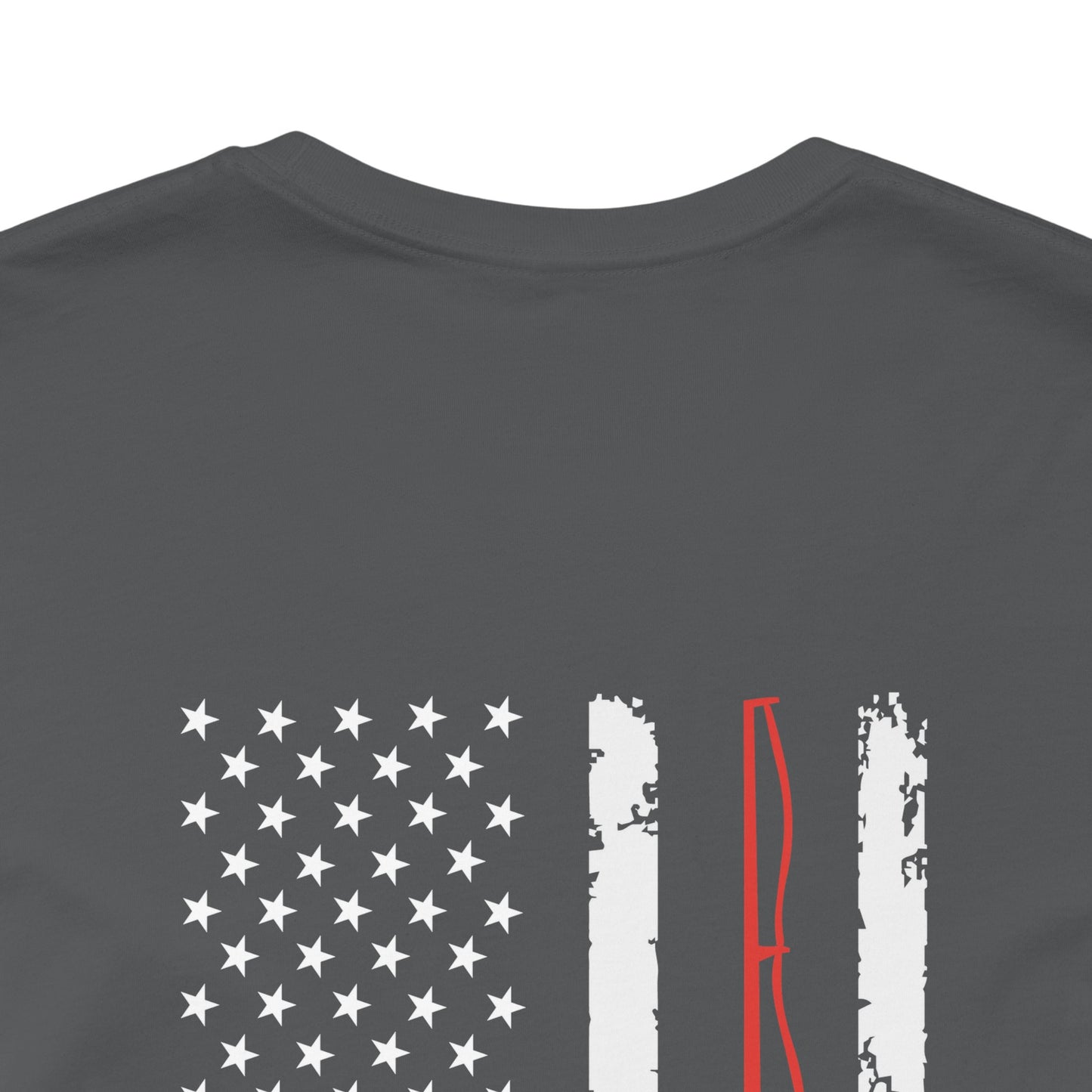 Flag with Fishing Rod Unisex Short Sleeve Tee